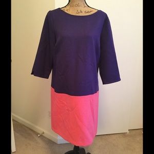 Zipper back color block dress